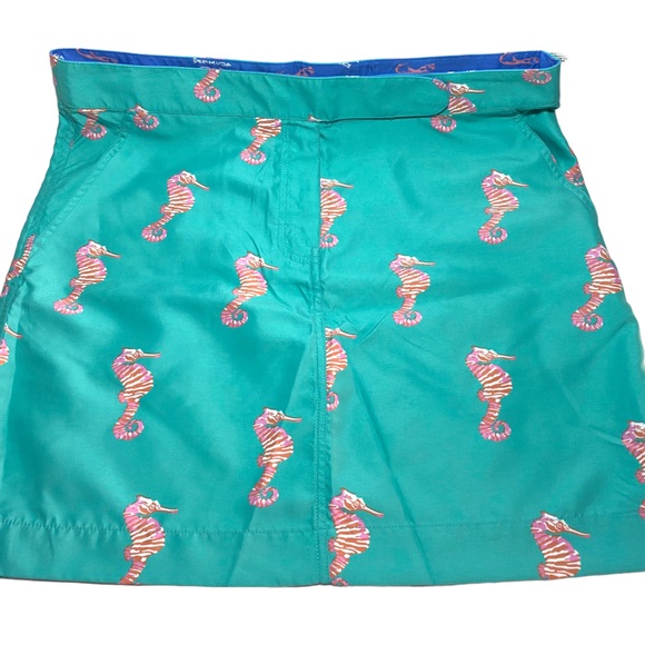 Bermuda Styles Short Skirt Pink Seahorses sz 12 NWT - Picture 1 of 4